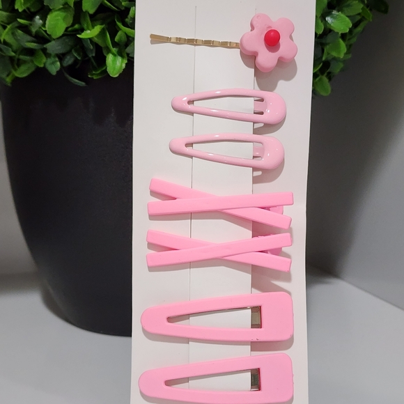 NWT Set of 7 Solid Color Hair Clips - Picture 7 of 12